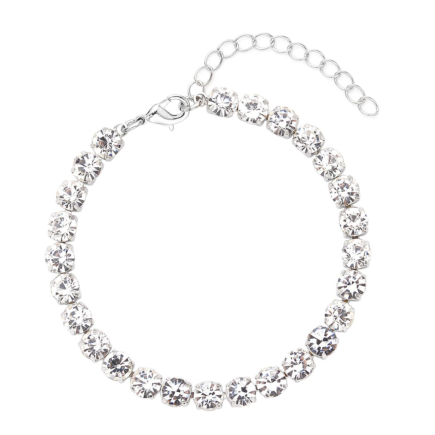 Set of 4 &ndash; 9 Piece Shell Pearl & Crystal Jewellery Sets with Tennis Bracelet (Size 8 - 1.5 Ext) 52.50 Ct.