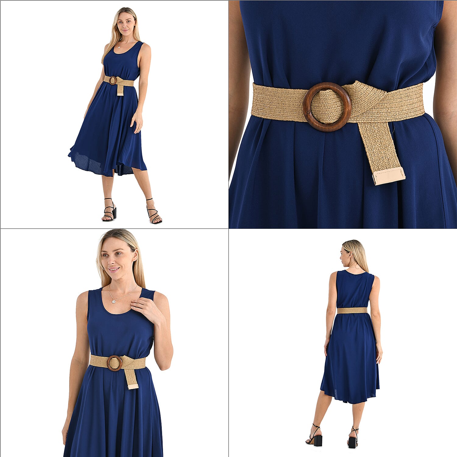 Shop the Look &ndash; Navy Dress, Pearl & Crystal Jewellery Set with Black Sunglasses