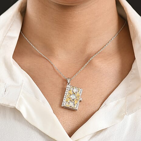 Set of 2 EverTrue Bible Pendants with Chain (Size 20) &ndash; African Ruby & Ethiopian Opal