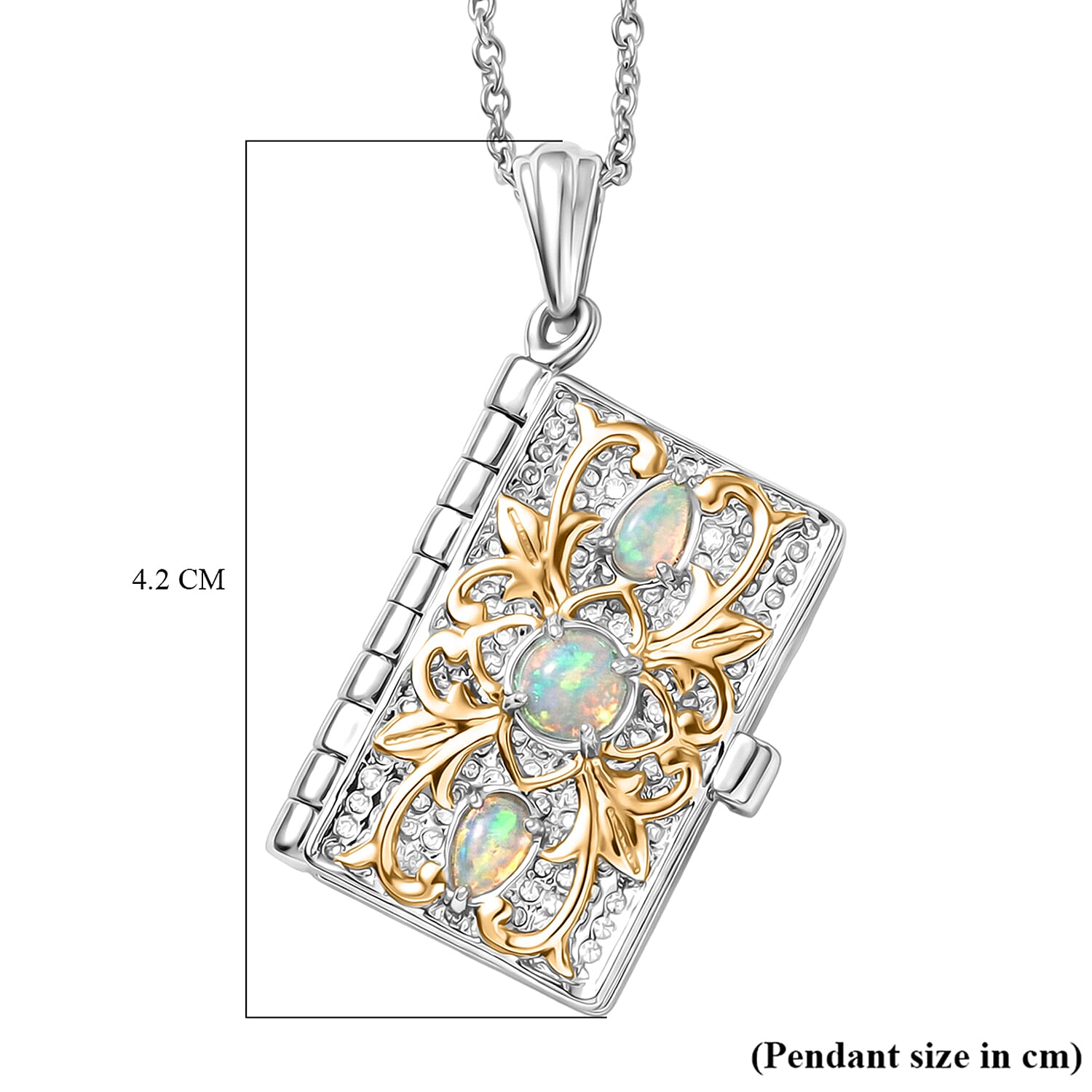 Set of 2 EverTrue Bible Pendants with Chain (Size 20) &ndash; African Ruby & Ethiopian Opal