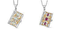 Set of 2 EverTrue Bible Pendants with Chain (Size 20) &ndash; African Ruby & Ethiopian Opal