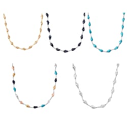 Sleeping Beauty Blue Shell Pearl Necklace (Size 28 - 2 Ext) with Lobster Clasp