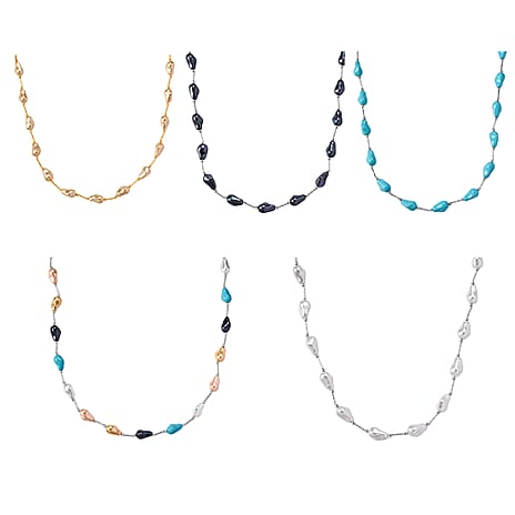Set of 5 Shell Pearl Necklace
