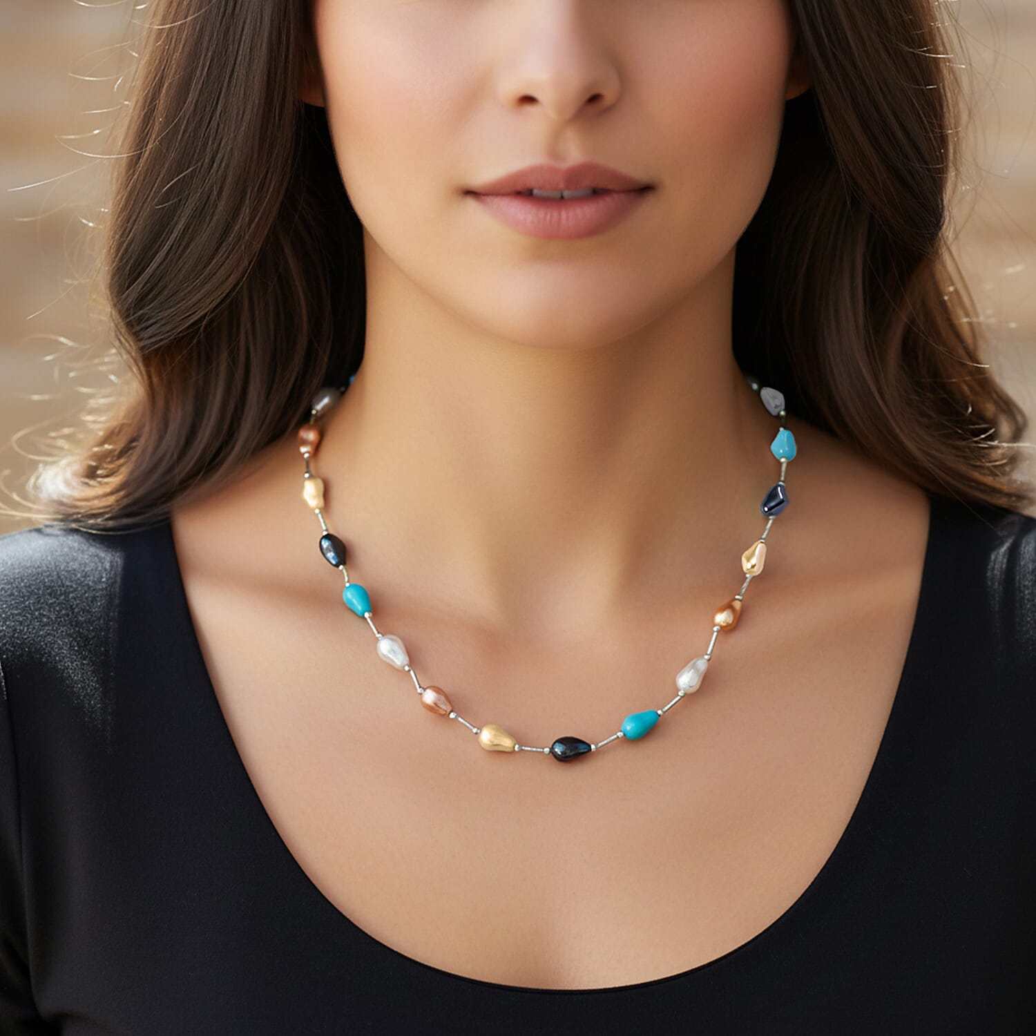 Set of 5 Shell Pearl Necklace