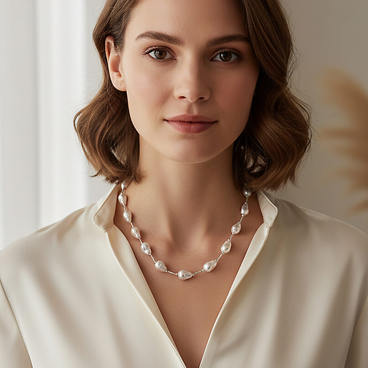 Set of 5 Shell Pearl Necklace