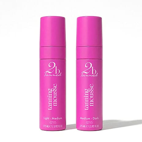 Set of 2 2bTanned Self Tanning Mousse &ndash; Light to Medium & Medium to Dark (175ml Each).