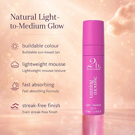 Set of 2 2bTanned Self Tanning Mousse &ndash; Light to Medium & Medium to Dark (175ml Each).