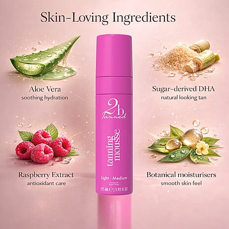 Set of 2 2bTanned Self Tanning Mousse &ndash; Light to Medium & Medium to Dark (175ml Each).