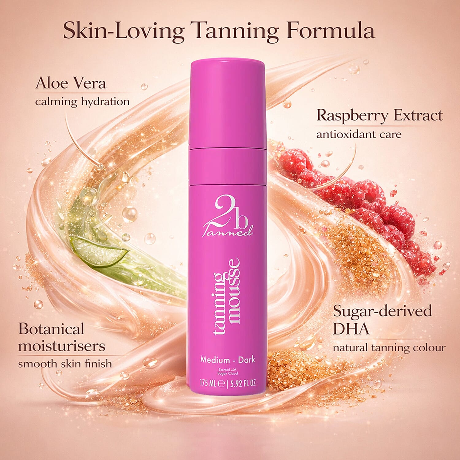 Set of 2 2bTanned Self Tanning Mousse &ndash; Light to Medium & Medium to Dark (175ml Each).