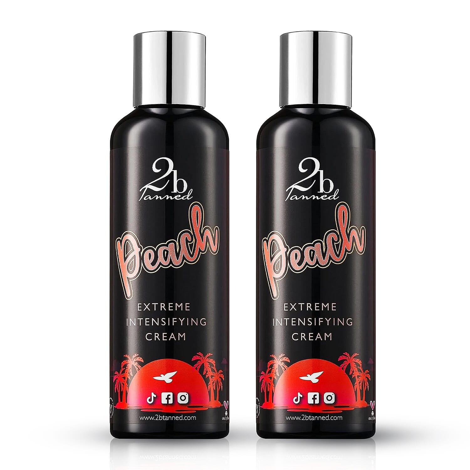 Set of 2 2bTanned Extreme Intensifying Cream &ndash; Peach (200ml Each).
