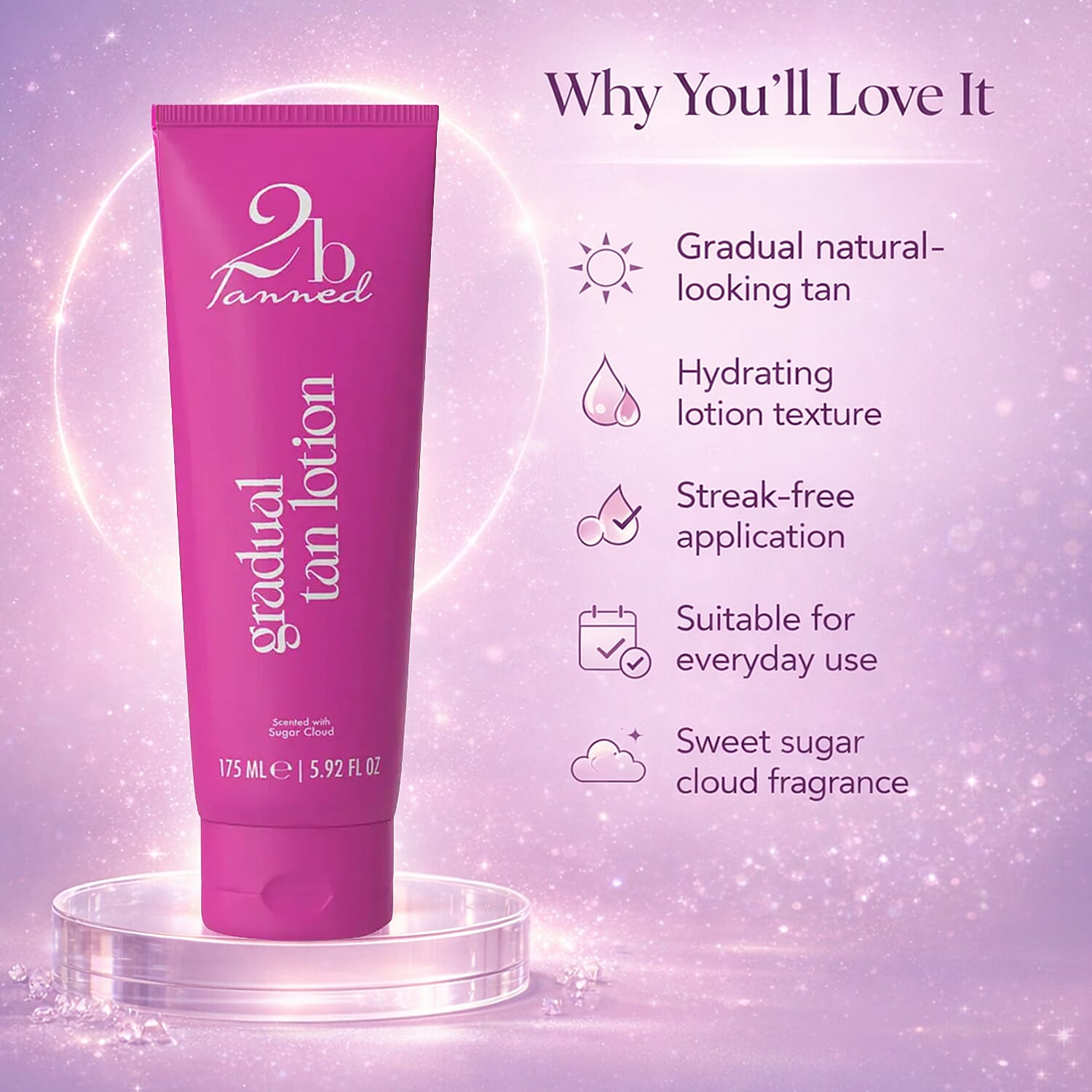 Set of 2 2bTanned Honey Drops for Self Tanning (50ml) & Gradual Tanning Lotion (175ml).