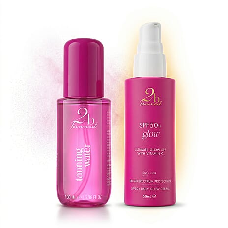 Set of 2 2bTanned SPF50 Glow (50ml) & Self Tanning Water (100ml).
