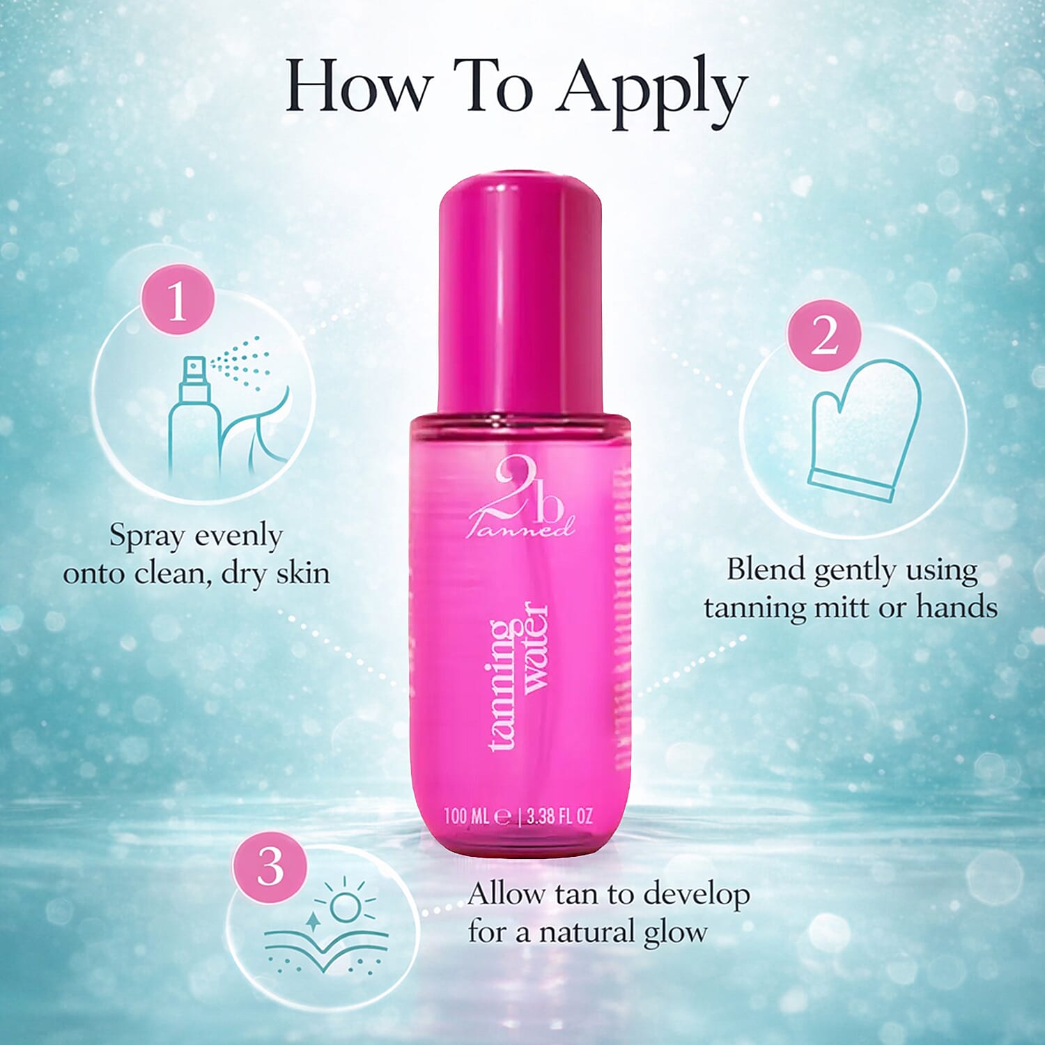 Set of 2 2bTanned SPF50 Glow (50ml) & Self Tanning Water (100ml).