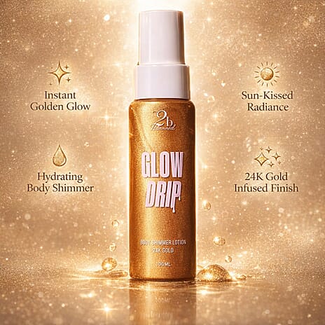 Set of 2 2bTanned Glow Drip &ndash; 24K Gold & Pink Champagne (100ml Each).