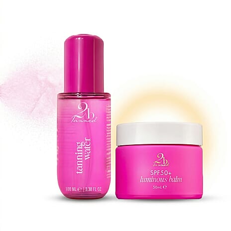 Set of 2 2bTanned SPF50 Luminous Balm (50ml) & Self Tanning Water (100ml).