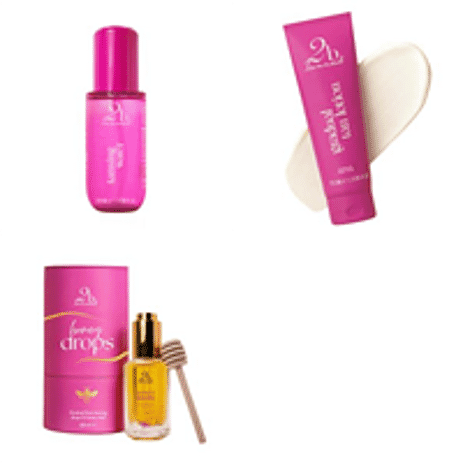 Set of 3 2bTanned &ndash; Gradual Tanning Lotion (175ml), Self Tanning Water (100ml) & Honey Drops for Self Tanning (50ml).