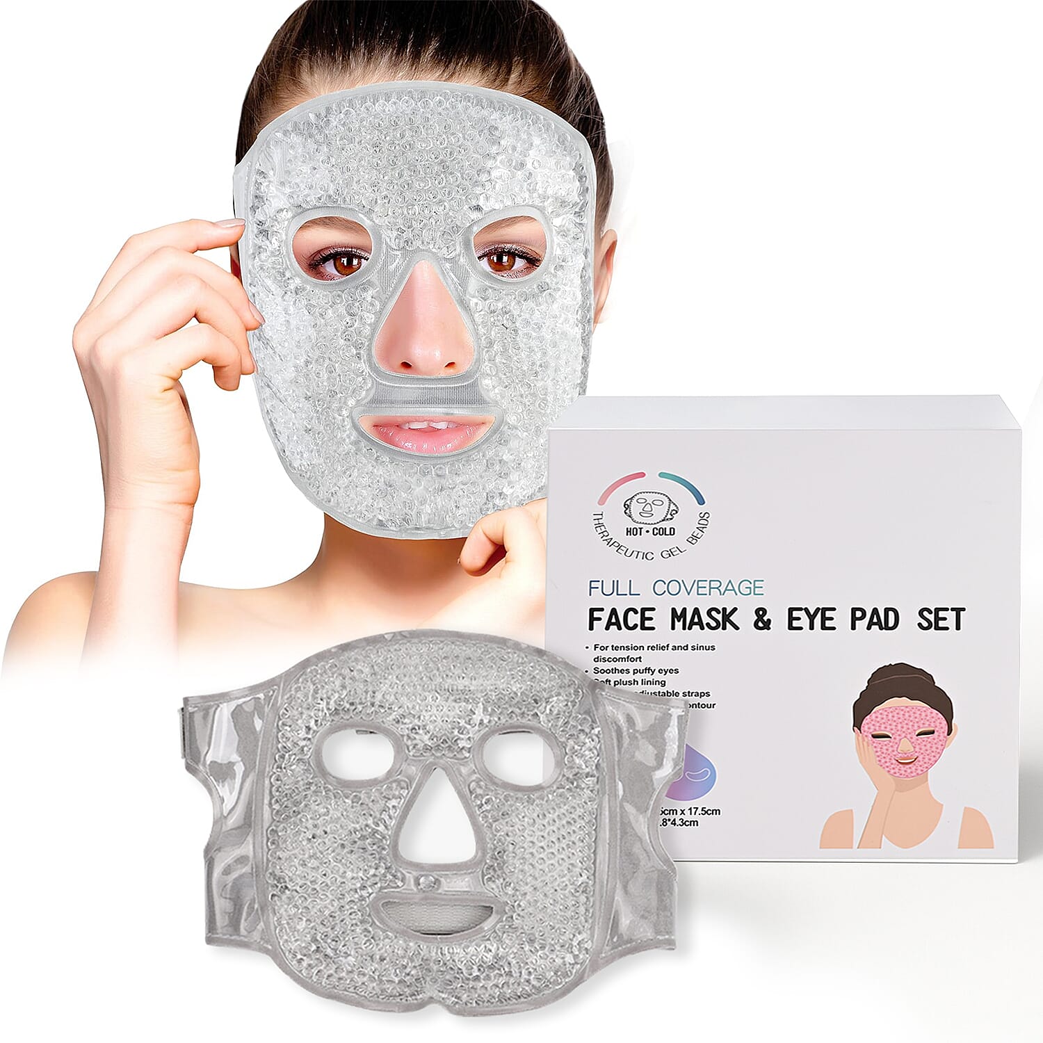 Set of 4- Everyday Glow Kit (Incl. Sukin Hydrating Serum, Liz Earle Moisturiser Superskin & Hot and Cold Therapy Face Mask and Eye Pad Set)