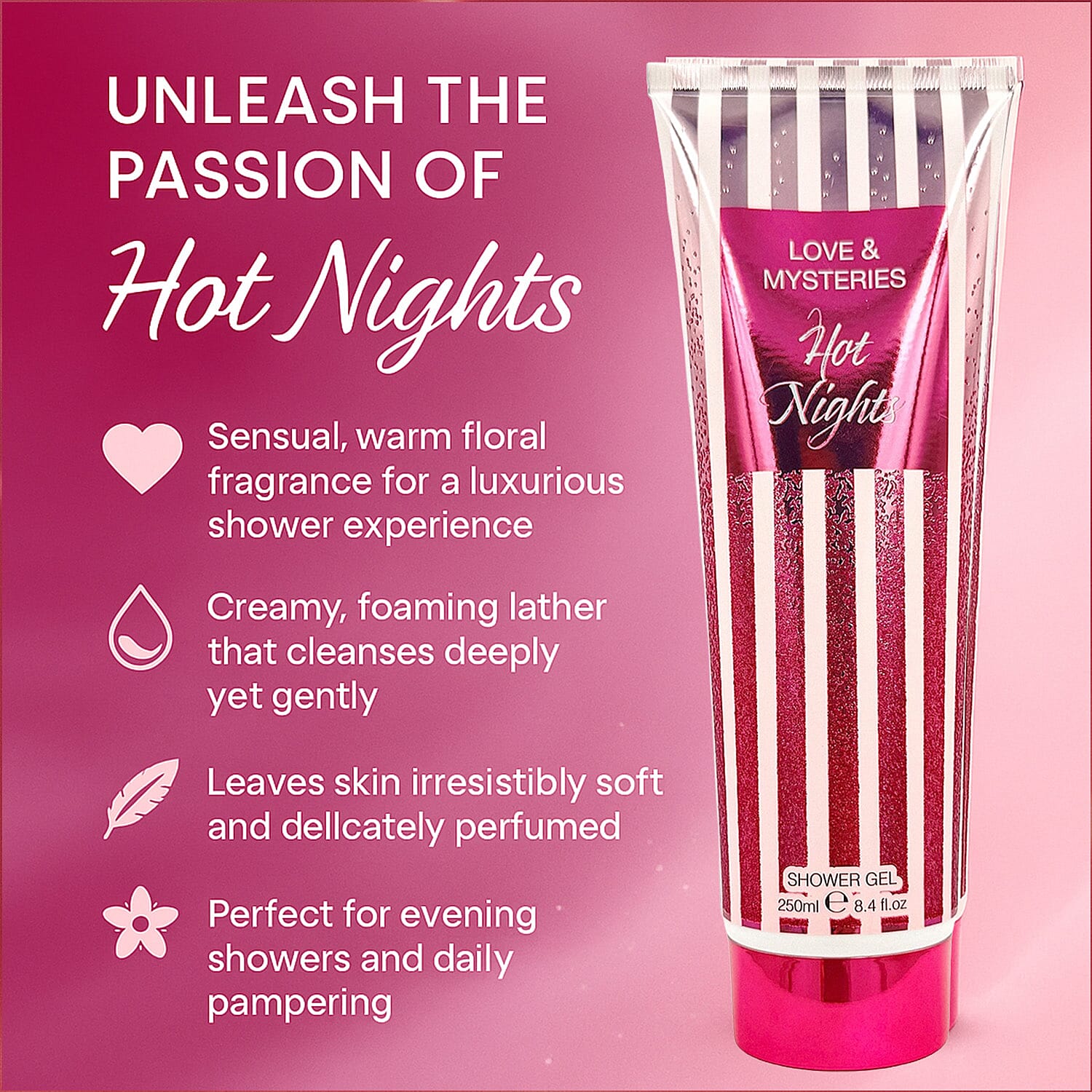 Laurelle Shower Gel Set of 3 (Hot Nights, Ocean Crush & Violet Dreams) 250ml Each