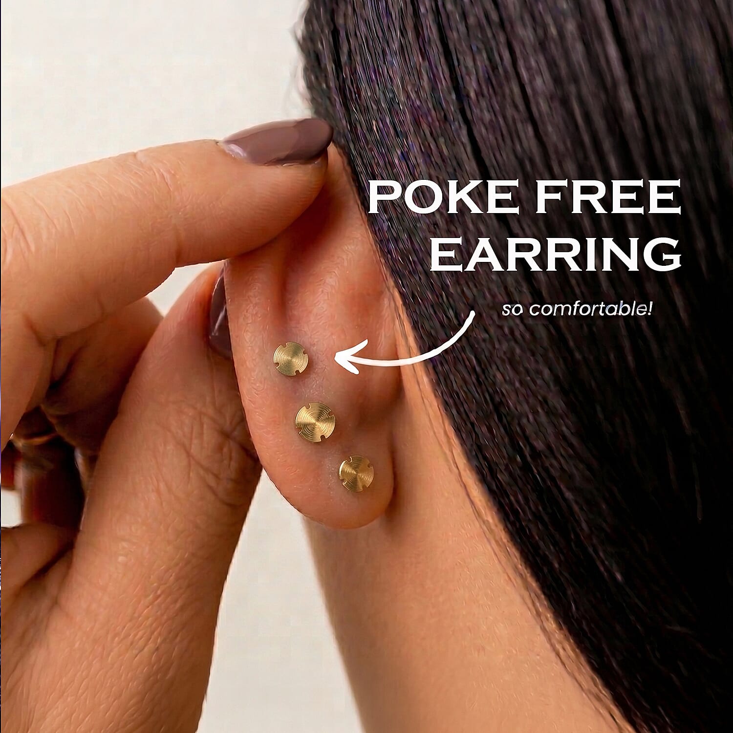 Poke Free Amethyst February Birthstone Solitaire Stud Earrings Bundle in 18K Vermeil Yellow Gold Plated & Rhodium Overlay Sterling Silver