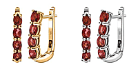 Garnet January Birthstone Hoop Earrings Bundle in Platinum Plated & 18K Vermeil Yellow Gold Sterling Silver