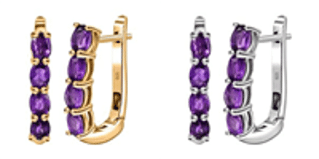 Amethyst February Birthstone Hoop Earrings Bundle in Platinum Plated Sterling Silver