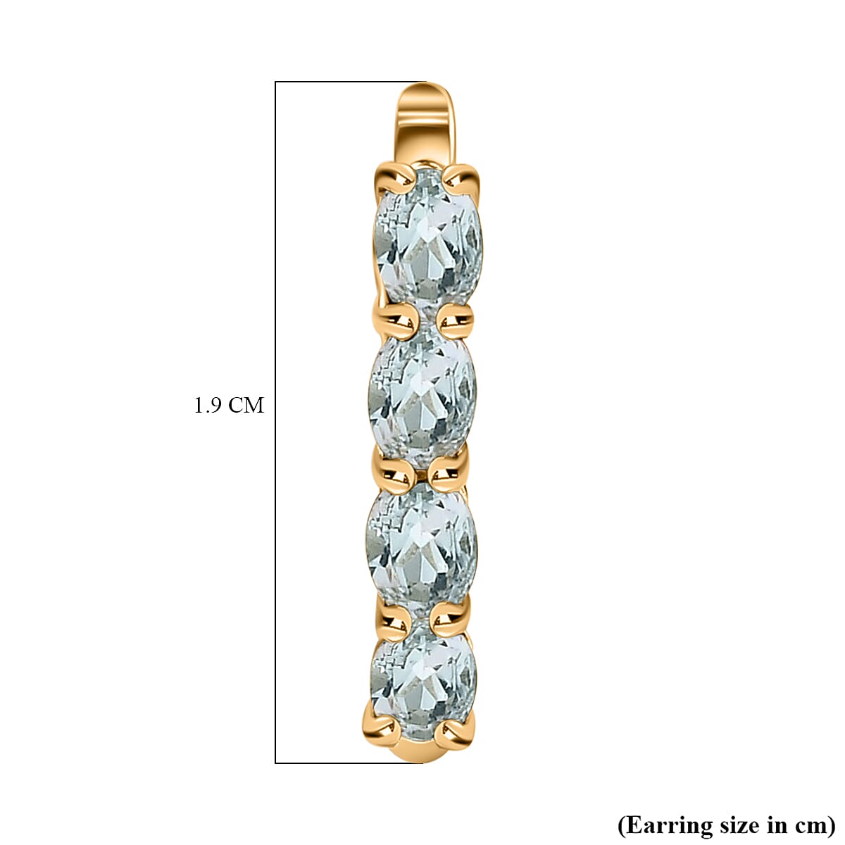 Aquamarine March Birthstone Hoop Earrings Bundle in Platinum Plated & 18K Vermeil Yellow Gold Sterling Silver