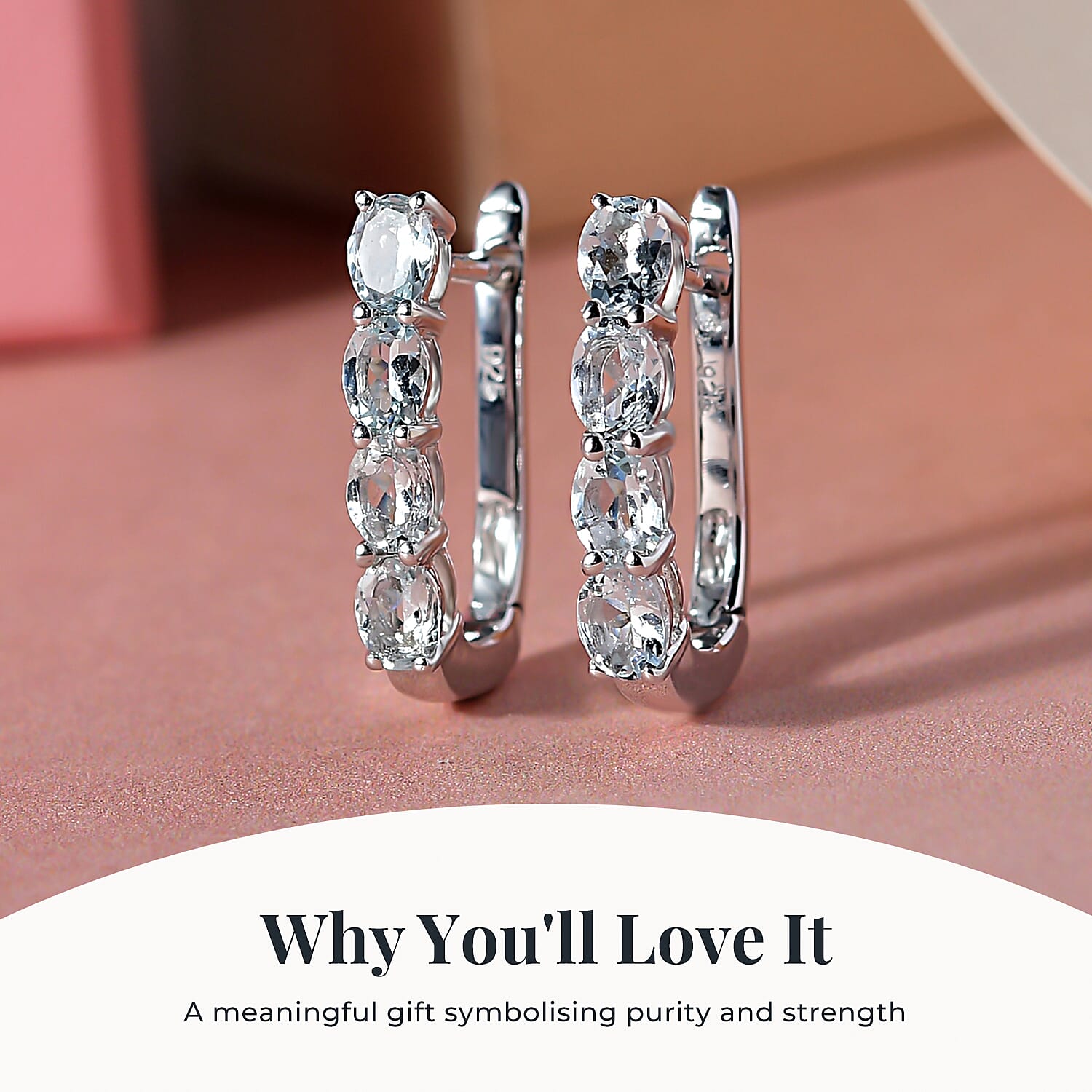 White Topaz Hoop Earrings Bundle in Platinum Plated & 18K Vermeil Yellow Gold Sterling Silver