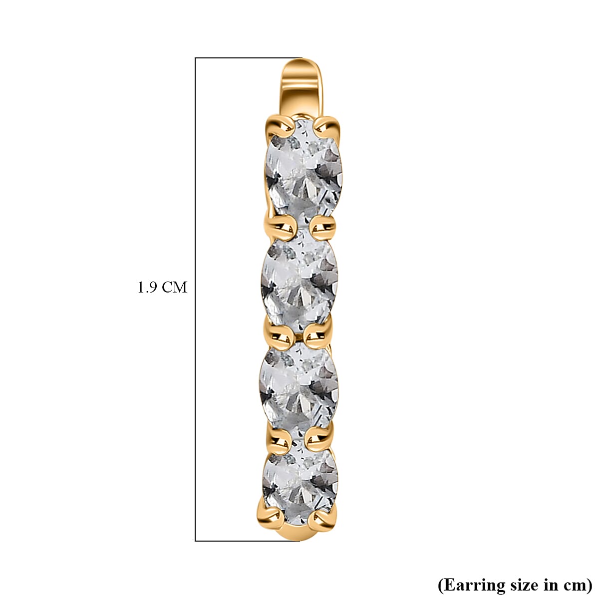 White Topaz Hoop Earrings Bundle in Platinum Plated & 18K Vermeil Yellow Gold Sterling Silver