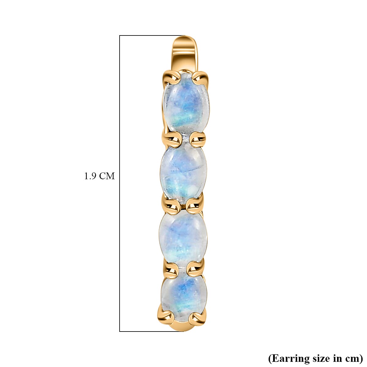 Moonstone June Birthstone Hoop Earrings Bundle in Platinum Plated & 18K Vermeil Yellow Gold Sterling Silver