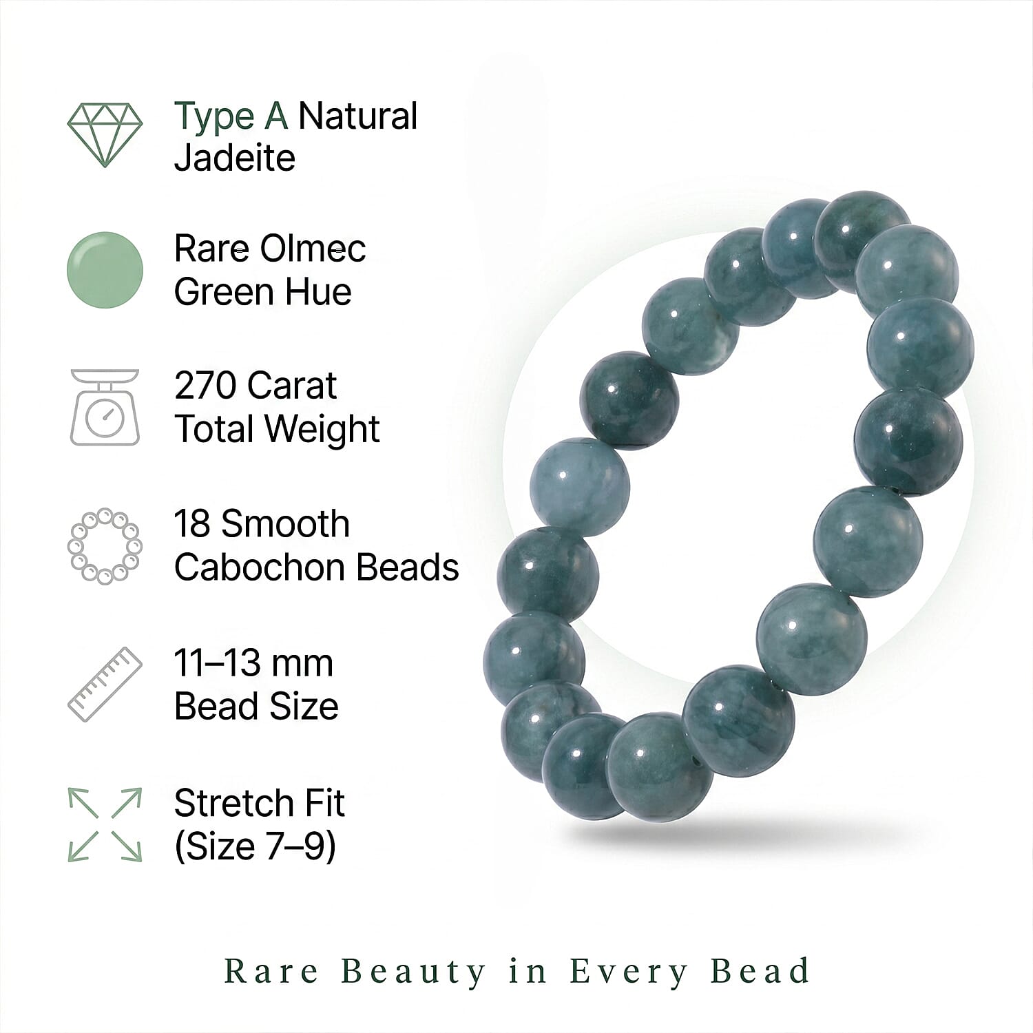 Set of 3 Natural Type A Olmec Jadeite Jade Drop Earrings, Bracelet and Necklace with Magnetic Clasp in Rhodium Overlay Sterling Silver