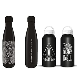 Set of 2 Joy Division Metal Drinks Stainless Steel Bottle & Deathly Hallows Metal Flask