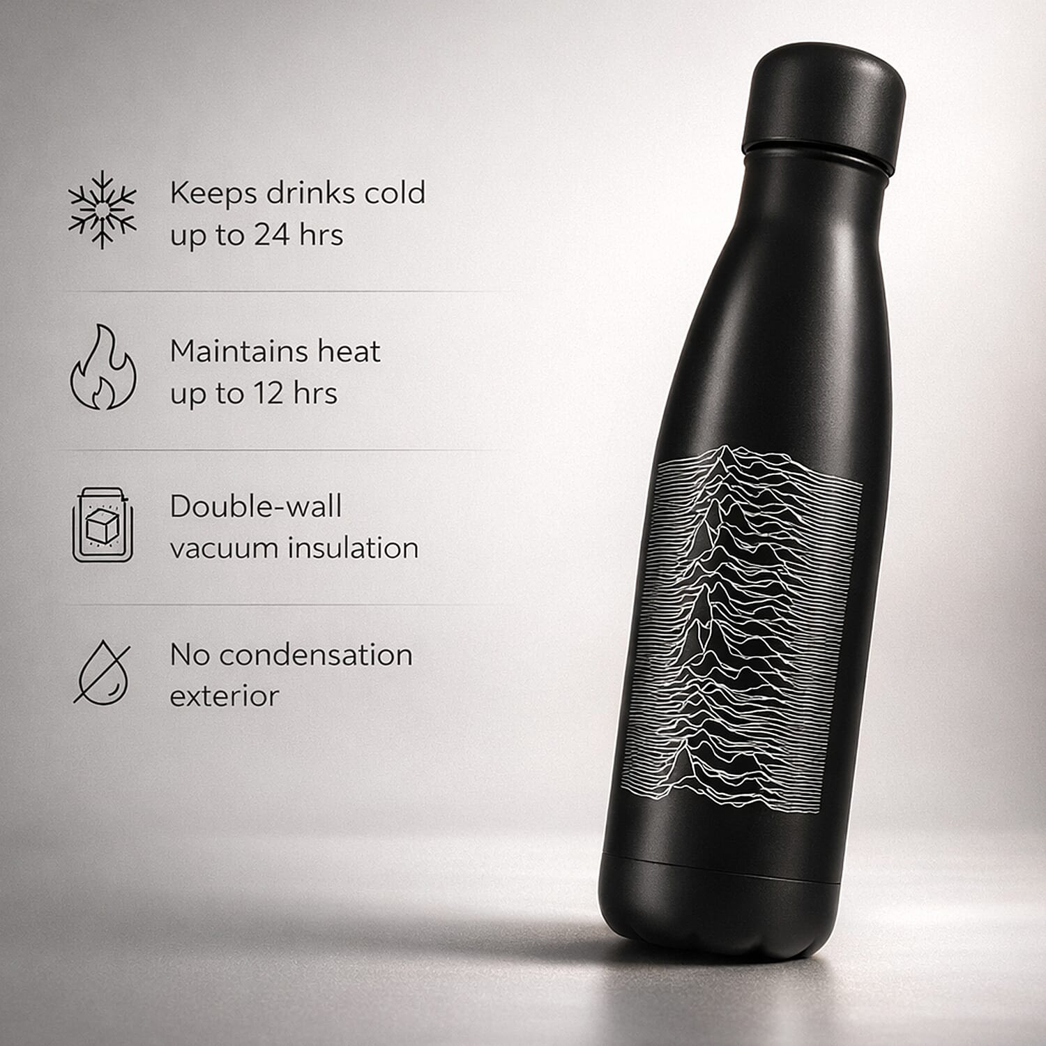 Set of 2 Joy Division Metal Drinks Stainless Steel Bottle & Deathly Hallows Metal Flask