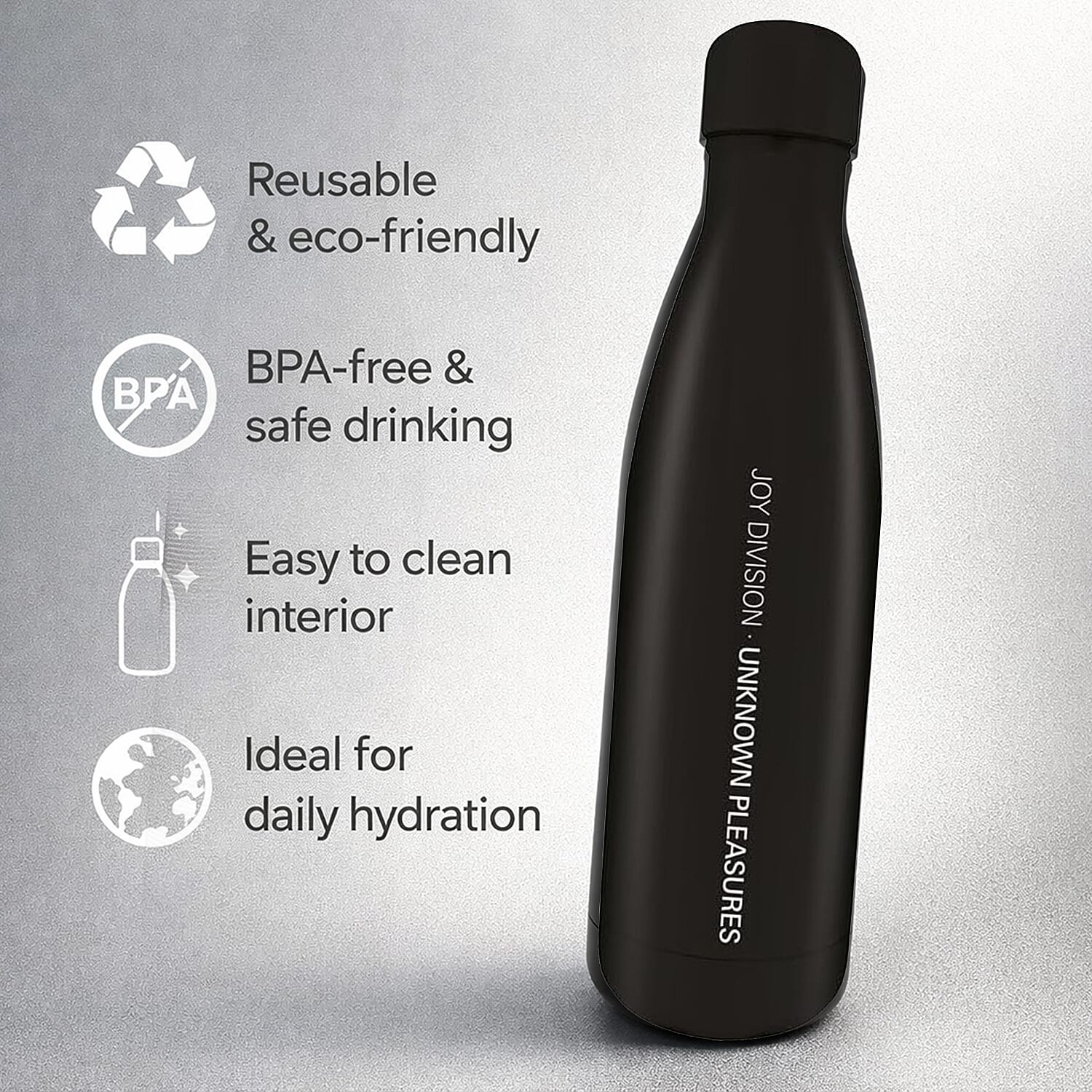 Set of 2 Joy Division Metal Drinks Stainless Steel Bottle & Deathly Hallows Metal Flask