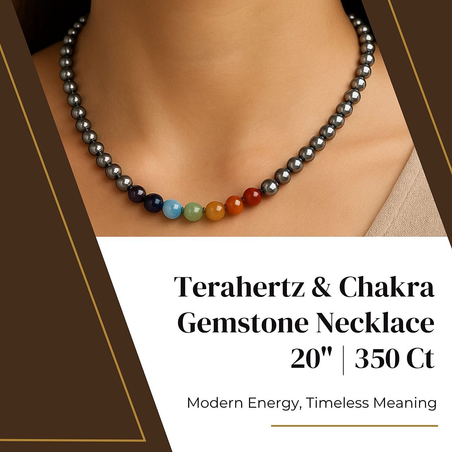 Set of 2 Terahertz & Multi Gemstone Beaded Jewellery Set (Necklace 350 Ct. & Bracelet 140 Ct.) in Rhodium Overlay Sterling Silver