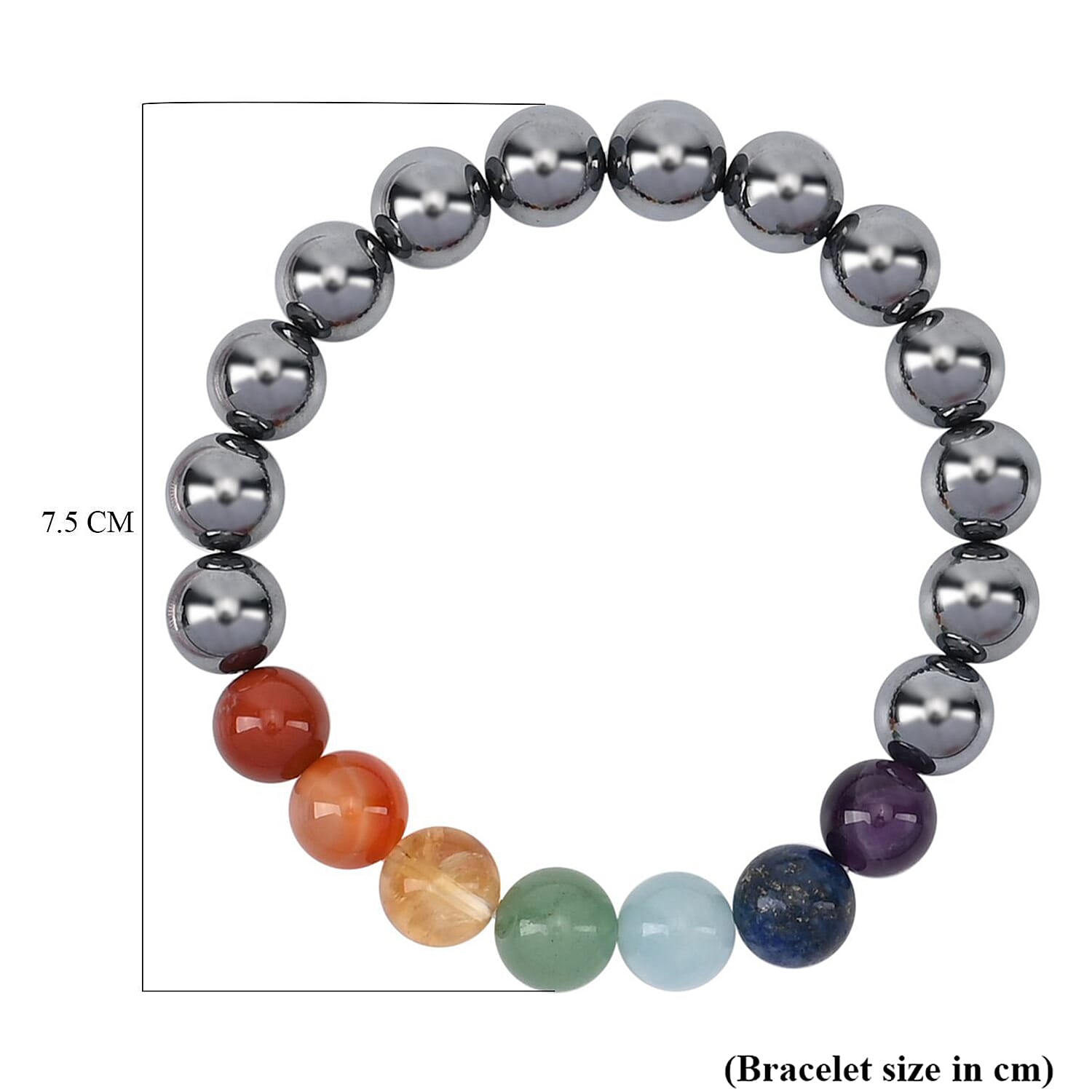 Set of 2 Terahertz & Multi Gemstone Beaded Jewellery Set (Necklace 350 Ct. & Bracelet 140 Ct.) in Rhodium Overlay Sterling Silver