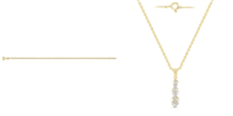 New York Closeout Deal-14K Yellow Gold Natural Diamond I1-I2 (G-H) Pendant With Chain. Total Wt. 0.50 Cts