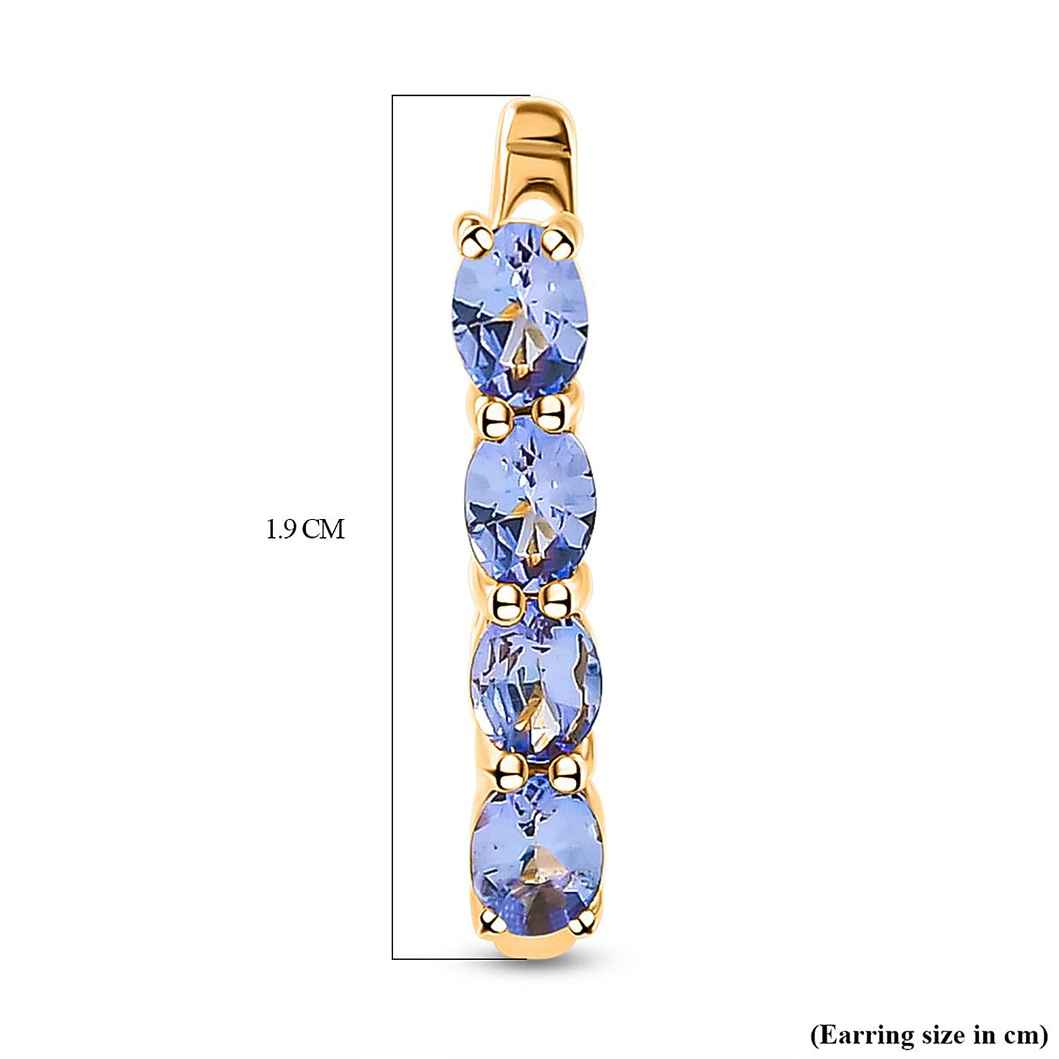 Tanzanite December Birthstone Hoop Earrings Bundle in Platinum Plated & 18K Vermeil Yellow Gold Plated Sterling Silver