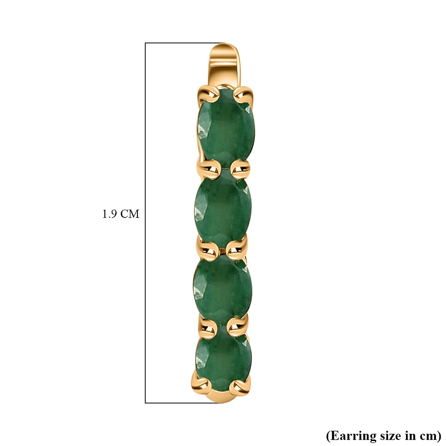 Emerald May Birthstone Hoop Earrings Bundle in Platinum Plated & 18K Vermeil Yellow Gold Plated Sterling Silver