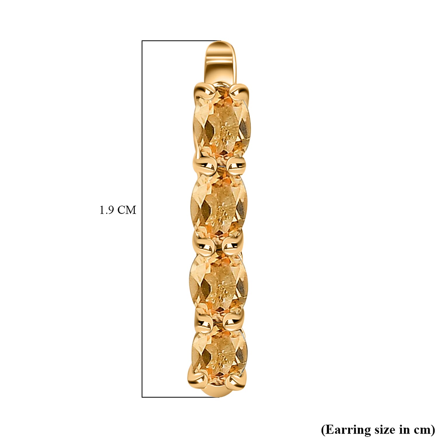 Citrine November Birthstone Hoop Earrings Bundle in Platinum Plated & 18K Vermeil Yellow Gold Plated Sterling Silver