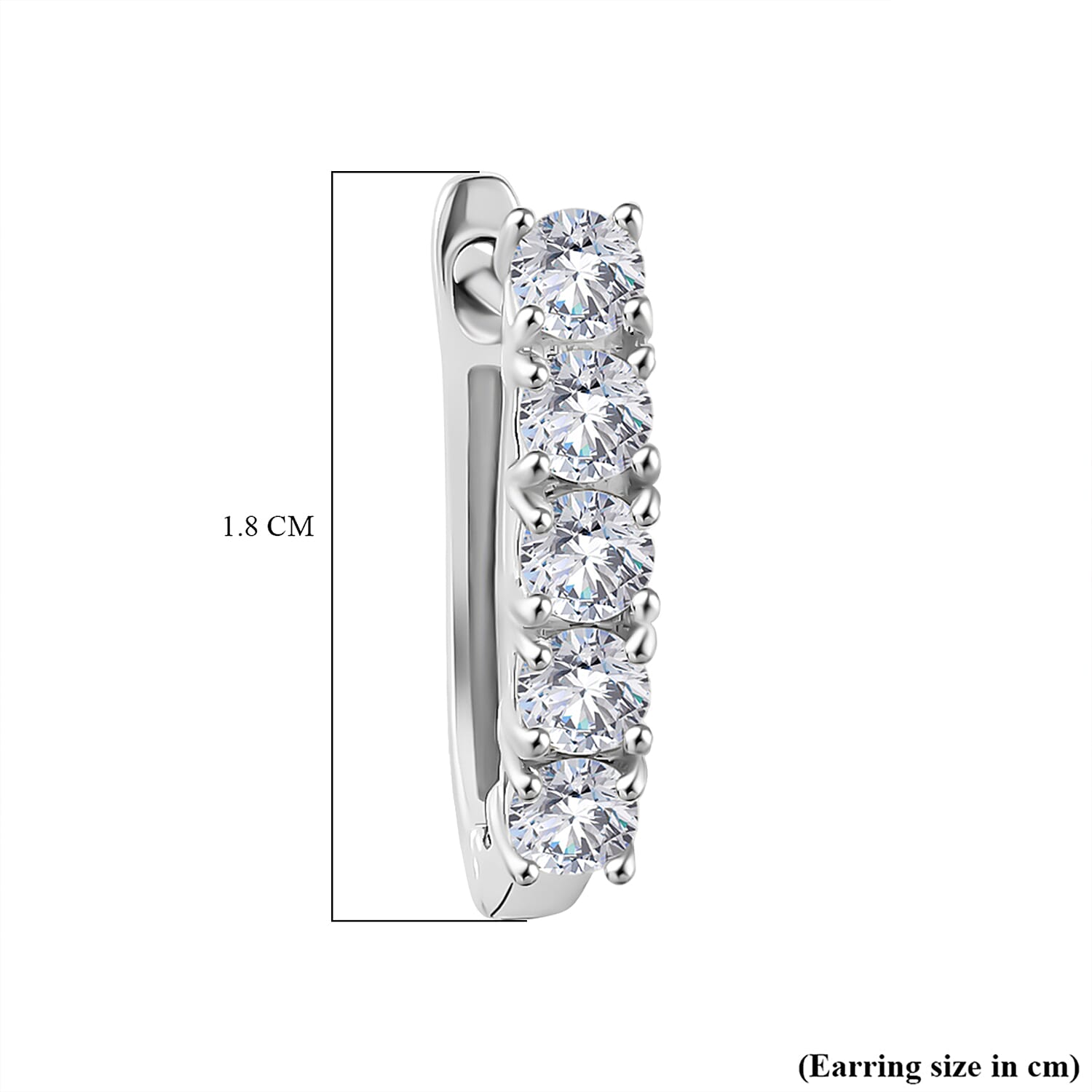 Moissanite April Birthstone Hoop Earrings Bundle in Platinum Plated & 18K Vermeil Yellow Gold Plated Sterling Silver
