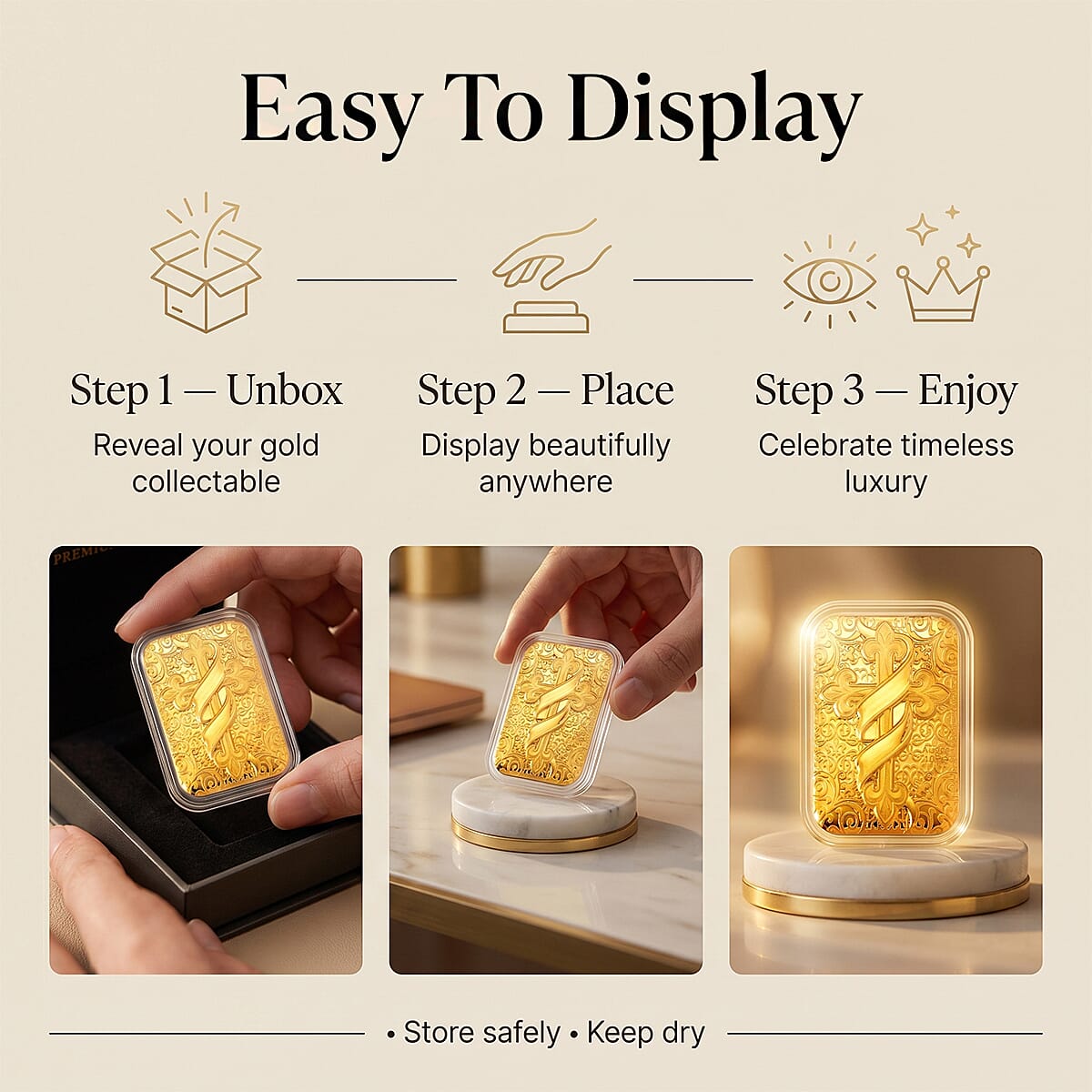 Set of 2 - 24K Yellow Gold (99.9 % Purity) Cross Embossed Collectables (Each 10mg)