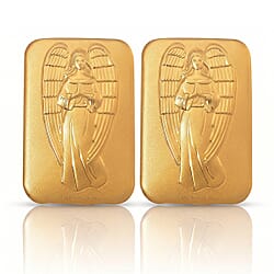 Set of 2 - 24K Yellow Gold (99.9% Purity) Lady Fortuna Collectable (Each 10mg)