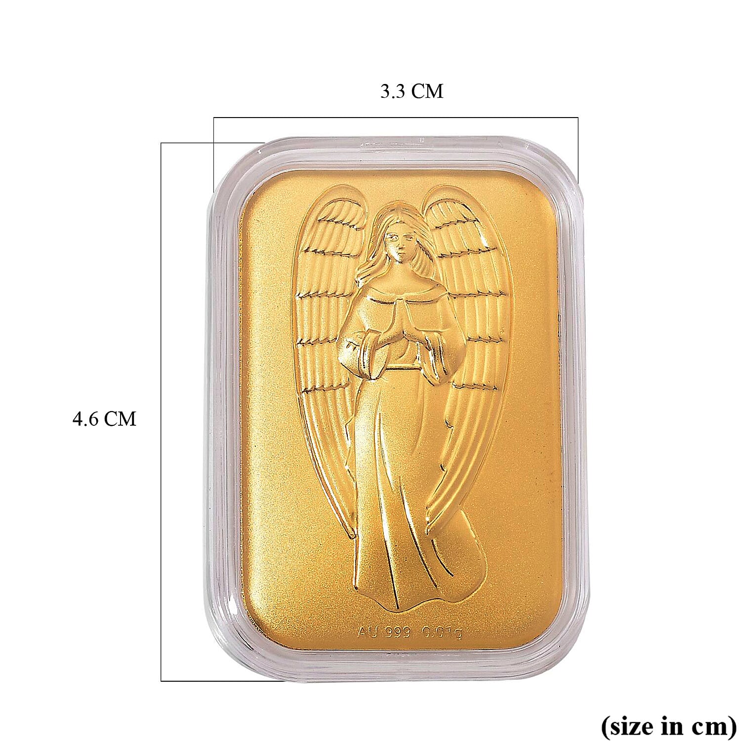 Set of 2 - 24K Yellow Gold (99.9% Purity) Angel Embossment Collectables (Each 10mg)