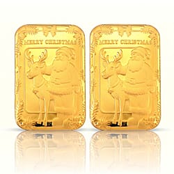 Set of 2 - 24K Yellow Gold (99.9% Purity) Lady Fortuna Collectable (Each 10mg)