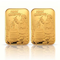 Set of 2 - 24K Yellow Gold (99.9% Purity) Lady Fortuna Collectable (Each 10mg)