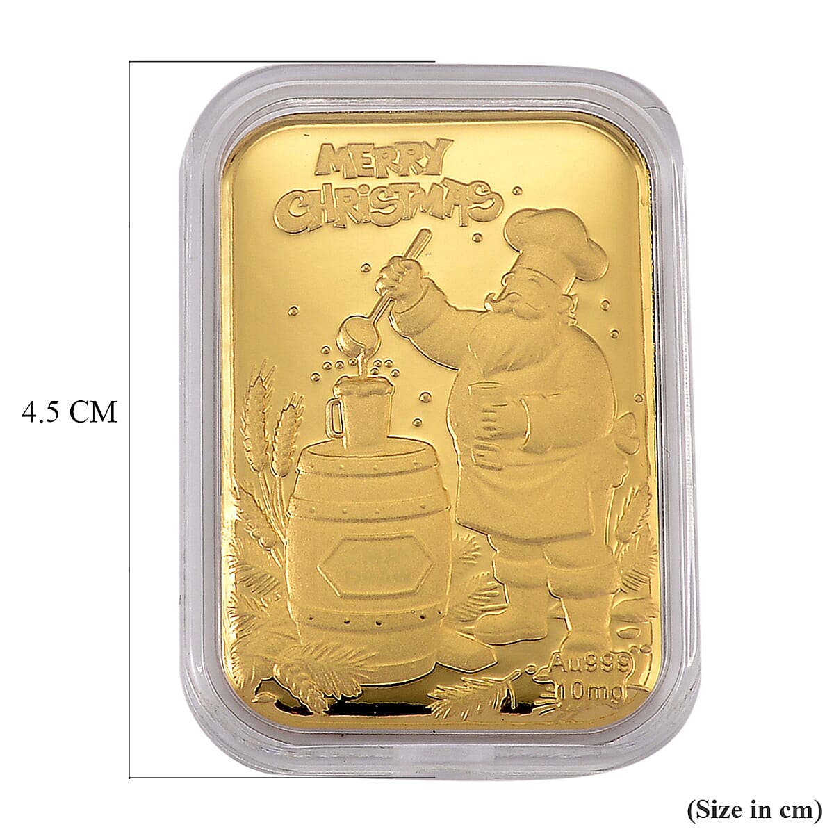 Set of 2 - 24K Yellow Gold Christmas Embossed Foil (39.40 MM x 25.60 MM) (Each 10mg)