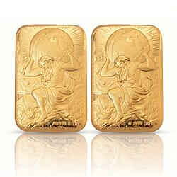 Set of 2 - 24K Yellow Gold (99.9% Purity) Lady Fortuna Collectable (Each 10mg)