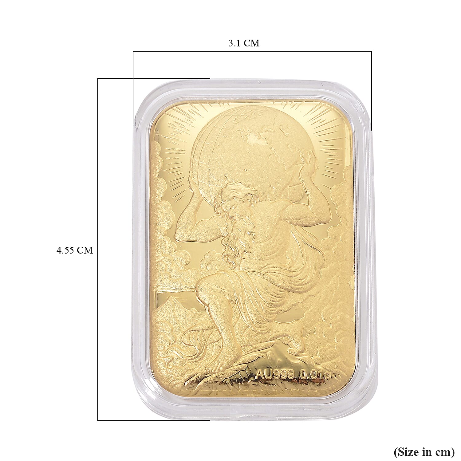Set of 2 - 24K Yellow Gold (99.9% Purity) Atlas Embossed Collectable (Each 10mg)