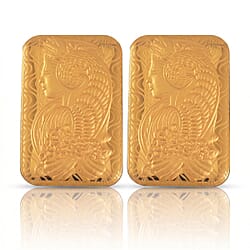 Set of 2 - 24K Yellow Gold (99.9% Purity) Lady Fortuna Collectable (Each 10mg)