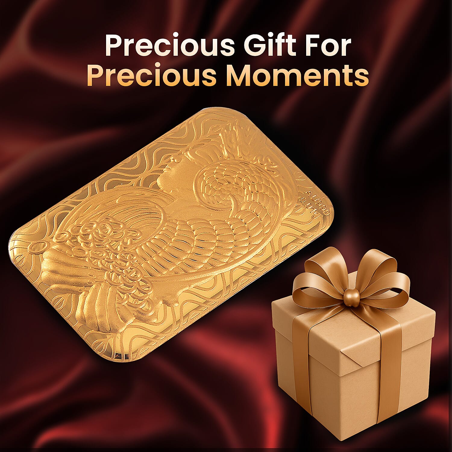 Set of 2 - 24K Yellow Gold (99.9% Purity) Lady Fortuna Collectable (Each 10mg)